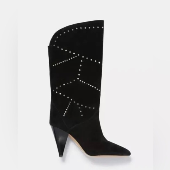 ISABEL MARANT
Lestee Black Suede Silver Studded High Heel Slouch Boot 40/10 US - Picture 2 of 6